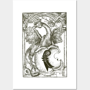 Vintage Dragon Relief Print Posters and Art